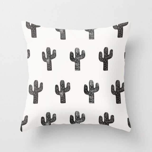 Tropical Cactus Summer Plants Pattern Cushion Cover Polyester Home Decor Decorative Car Seat Throw Pillow Cover For Sofa 40829