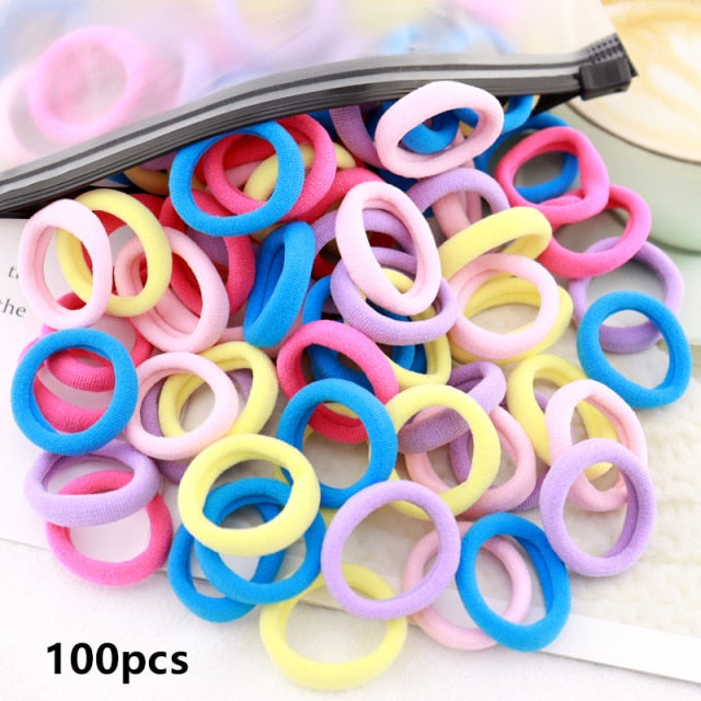 50/100pcs Girl Hairband Colorful Children Headband Small Elastic Hair Bands Scrunchy Baby Rubber Band Nylon Hair Accessories Kid