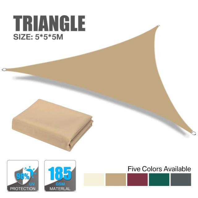 Heavy Waterproof  Shade Sail Sun Canopy Cover Trilateral/Triangle 5x5x5M/2x2x2M Garden Yard Awnings Car Sunshade Cloth Summer