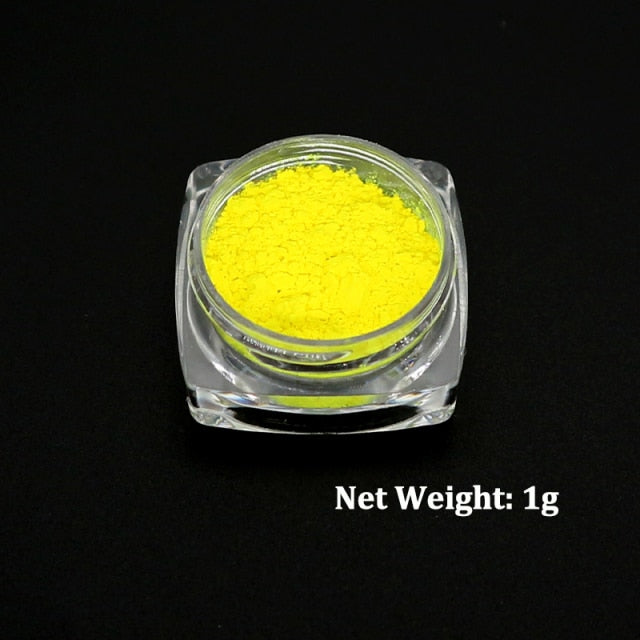 Neon Pigment Powder Fluorescent Nail Glitter Set Shinny Ombre Chrome Dust DIY Gel Polish Manicure For Nails Art Decoration