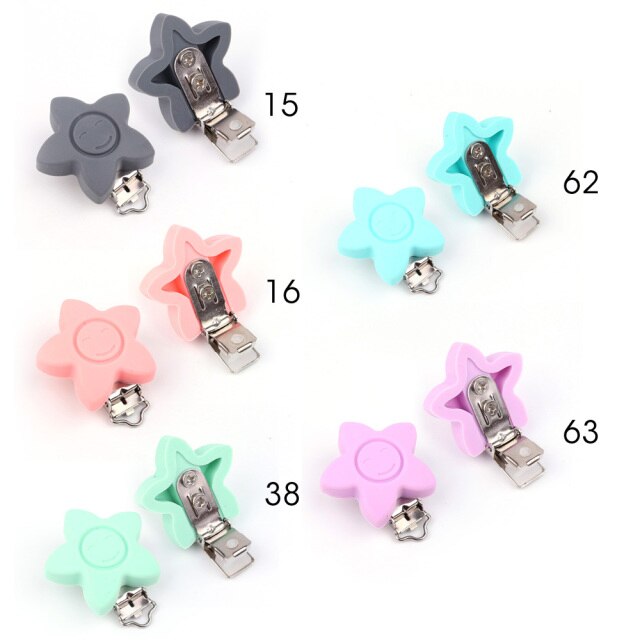TYRY.HU Round/Heart Silicone Clip 3 Pcs/Set Of Pacifier Clip BPA-Free Silicone Dummy Baby Pacifier Chain DIY Accessories