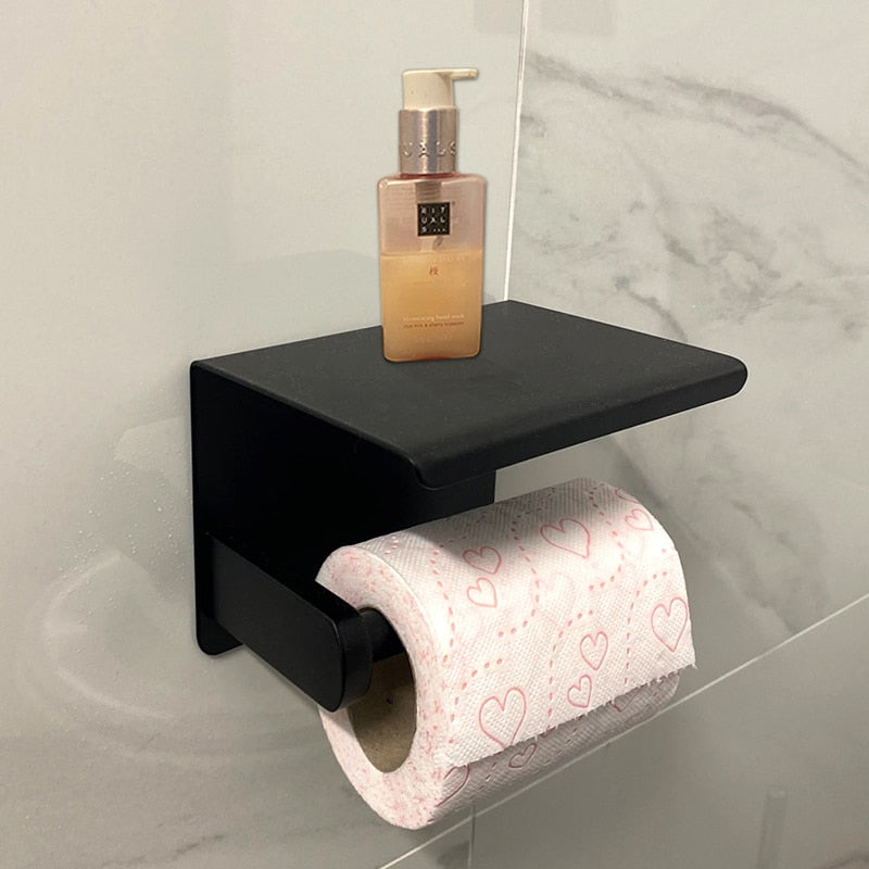 Stainless Steel Toilet Paper Holder Bathroom Wall Mount WC Paper Phone Holder Shelf Towel Roll shelf Accessories