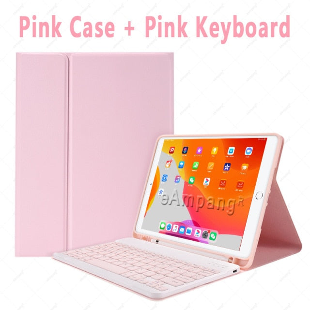 Case for iPad 10.2 Keyboard Case with Pencil Holder for Apple iPad 7 7th 8 8th Generation Air 3 Pro 10.5 Russian Spanish English
