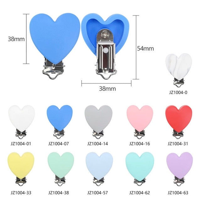 TYRY.HU Round/Heart Silicone Clip 3 Pcs/Set Of Pacifier Clip BPA-Free Silicone Dummy Baby Pacifier Chain DIY Accessories