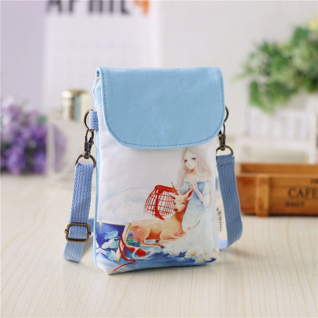 Small Shoulder Bags Nylon Women Mobile Phone Bags Mini Female Messenger Purse Lady Wallet New 2021