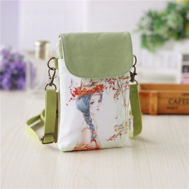 Small Shoulder Bags Nylon Women Mobile Phone Bags Mini Female Messenger Purse Lady Wallet New 2021