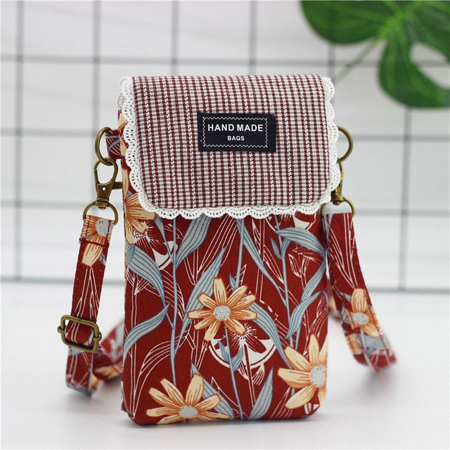 Small Shoulder Bags Nylon Women Mobile Phone Bags Mini Female Messenger Purse Lady Wallet New 2021