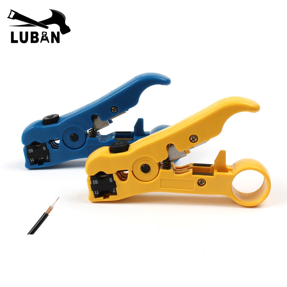 Flat or Round UTP Cat5 Cat6 Wire Coax Coaxial Stripping Tool Universal Cable Stripper Cutter Stripping Pliers Tool for Network