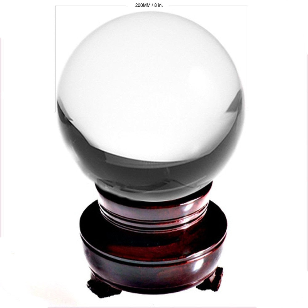 Ship from USA 200mm Rare Clear Asian Quartz feng shui ball Crystal Ball Sphere Fashion Table Decor Good Luck Ball Free Shipping