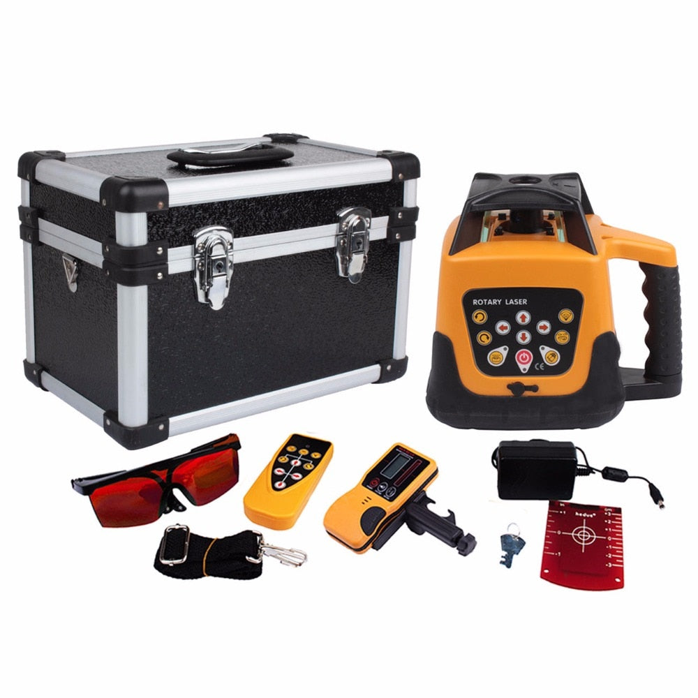(Ship from USA) Amonstar Outdoor Automatic Self-leveling Rotary Laser Level 500m Range Remote Control Red beam