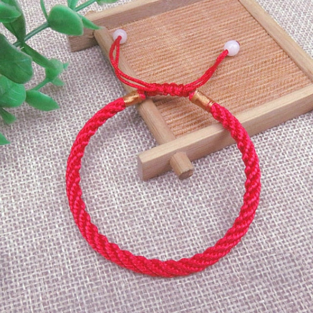 Sale 1PC Lucky Golden Cross Star Crystal Heart Bracelet For Women Children Red String Adjustable Handmade Bracelet DIY Jewelry