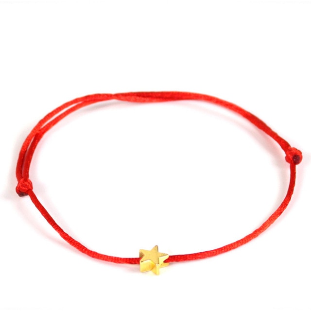 Sale 1PC Lucky Golden Cross Star Crystal Heart Bracelet For Women Children Red String Adjustable Handmade Bracelet DIY Jewelry