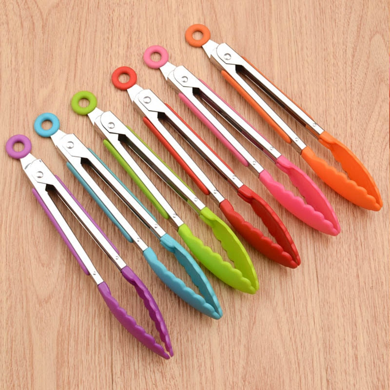 Food Grade Silicone food tong Kitchen Tongs utensil Cooking Tong clip Clamp accessories Salad Serving BBQ tools