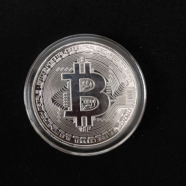 Gold Plated Bitcoin Coin Collectible Art Collection Gift Physical commemorative Casascius Bit BTC Metal Antique Imitation