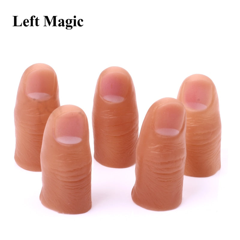 5pcs Hard Thumb Tip Finger Fake Magic Trick Close Up Vanish Appearing Finger Trick Props Toy Funny Prank Party G8003