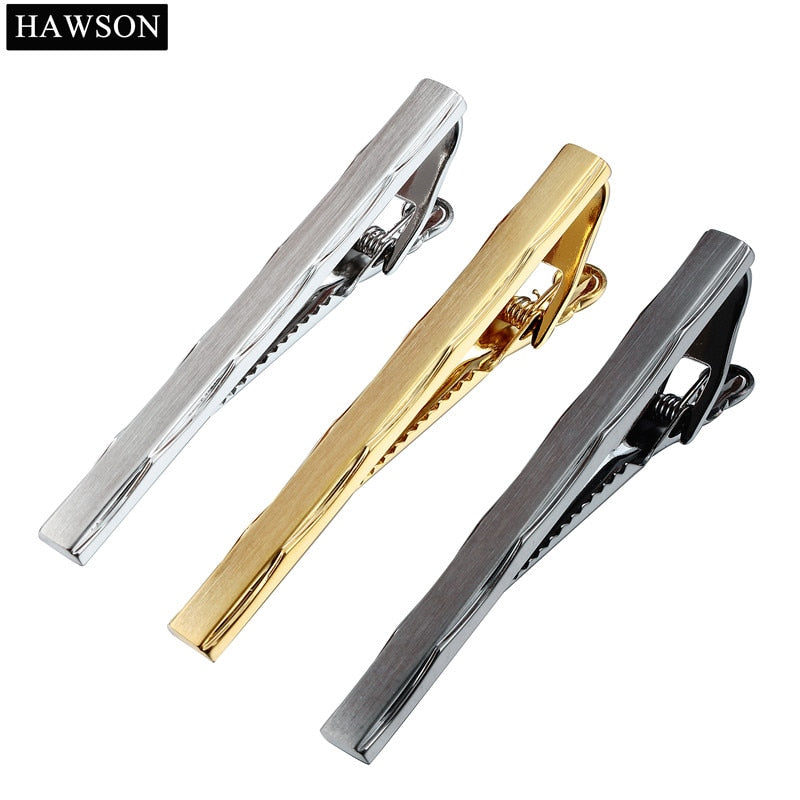 Fast Ship From USA Mens Irregular Brushed Tie Clip Set for Mens 3 Colors Option for Your Shirt Tie Bar Necktie Pin