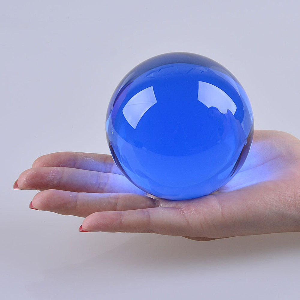 Ship From USA 80mm Rare Blue Asian Quartz Feng Shui Ball Crystal Ball Sphere Fashion Table Decor Good Luck Ball Free Shipping