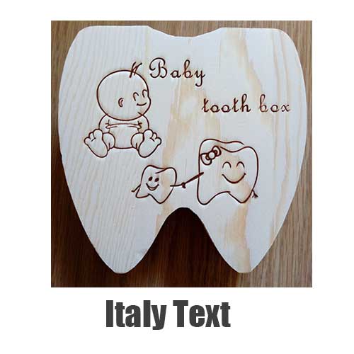 Baby Tooth Box Poland/English/Dutch/Russian/French /Italian  Wooden Milk Teeth Organizer Storage Boys Girls Baby Souvenirs Gift