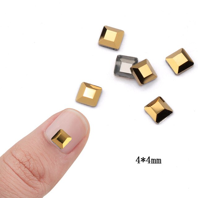 20pcs Aurum Crystals Nail Diamond Stone Strass Gold Retro Design Glass Rhinestones For 3D Nails Art Decorations Supplies Jewelry