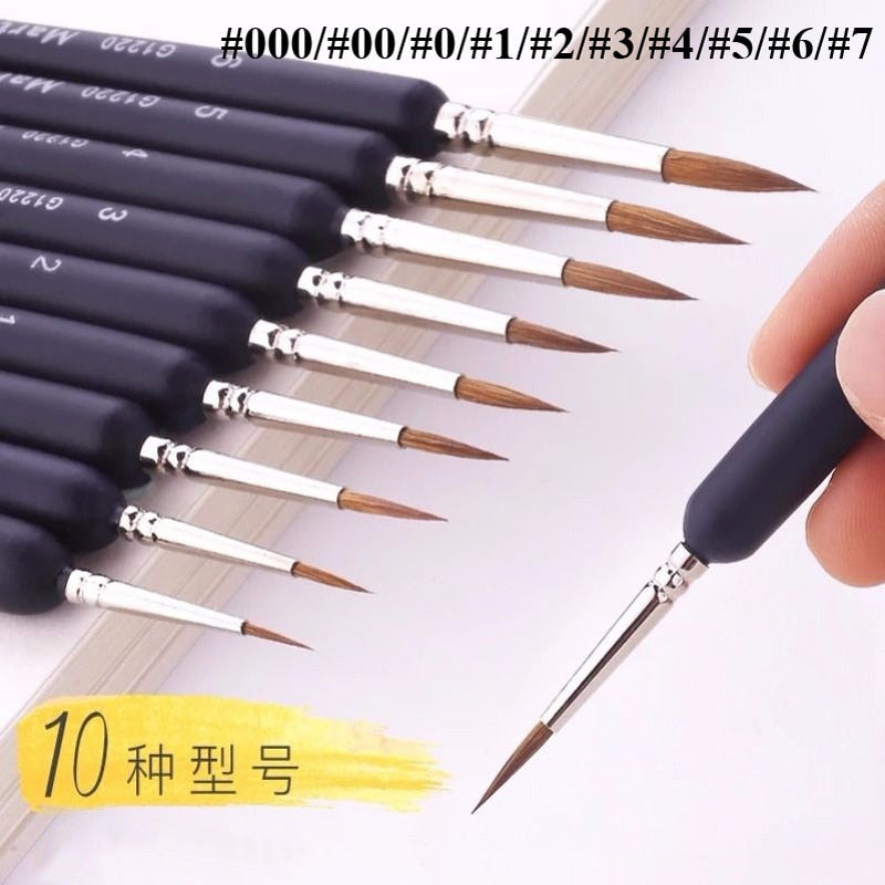 Premium Quality Paint Brush Set Sable Hair Miniature Hook Line Pen for Detail Art Painting Brush Art Nail Drawing Art Supplies