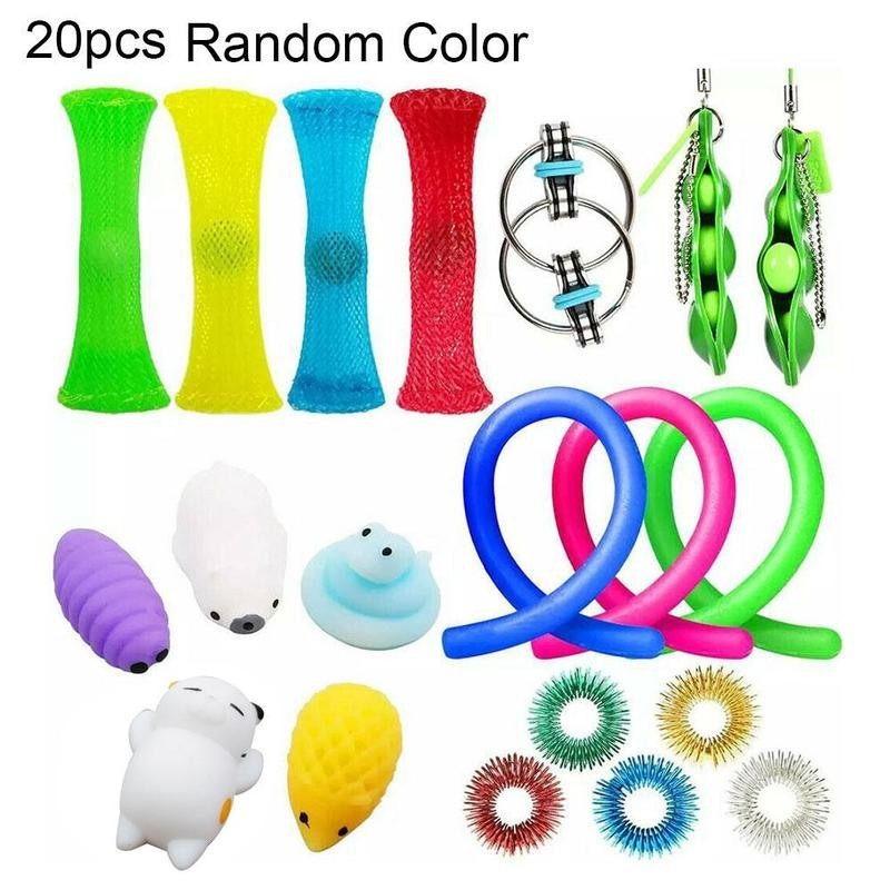 Bundle Fidget Toys Stress Relief Hand Toys For Adults Kids Anxiety Autism Sensory - 20pcs